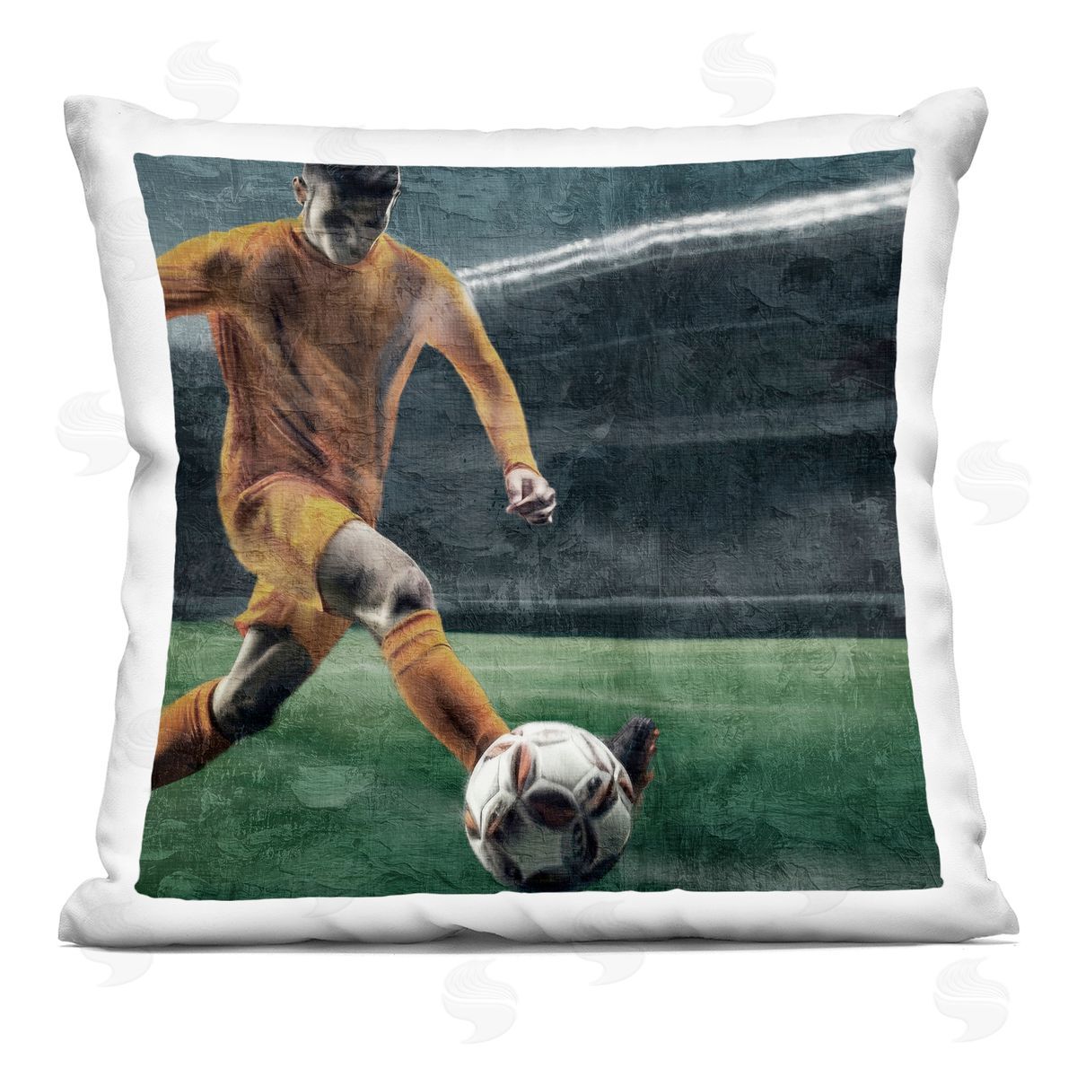 Kim Allen Soccer Kick In Action Indoor Printed Pillow