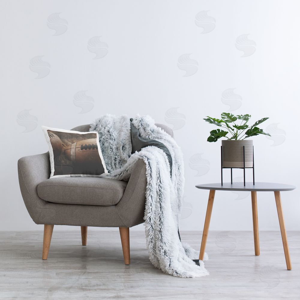 Kim Allen Be The Ball Football Indoor Square Pillow on Chair