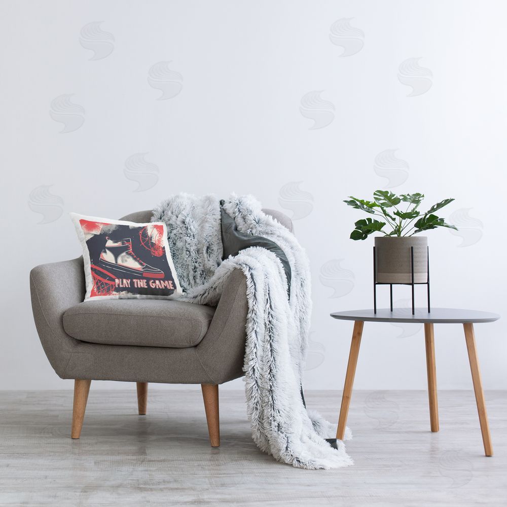 Marcus Prime Play The Game Urban Graffiti Indoor Square Pillow on Chair