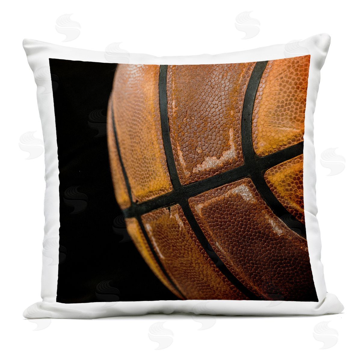 Kim Allen Basketball Closeup On Black Outdoor Printed Pillow