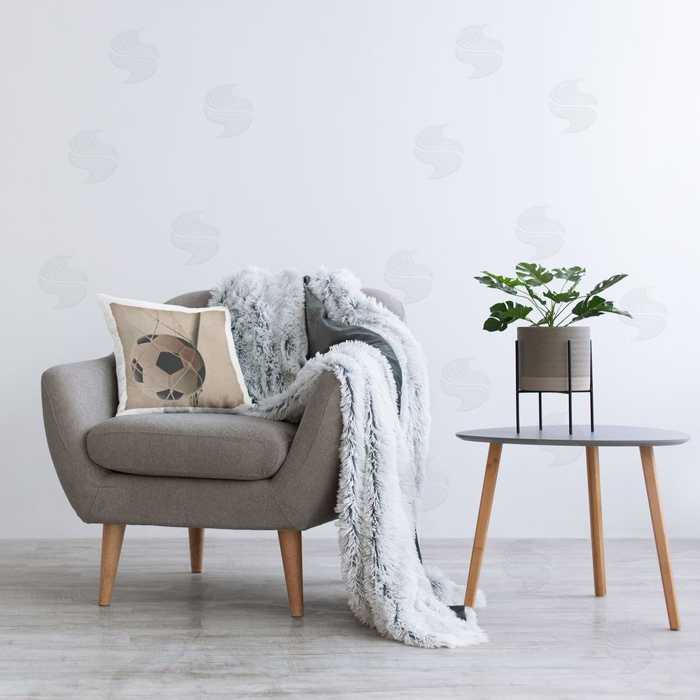 Kim Allen Be The Ball Soccer Indoor Square Pillow on Chair