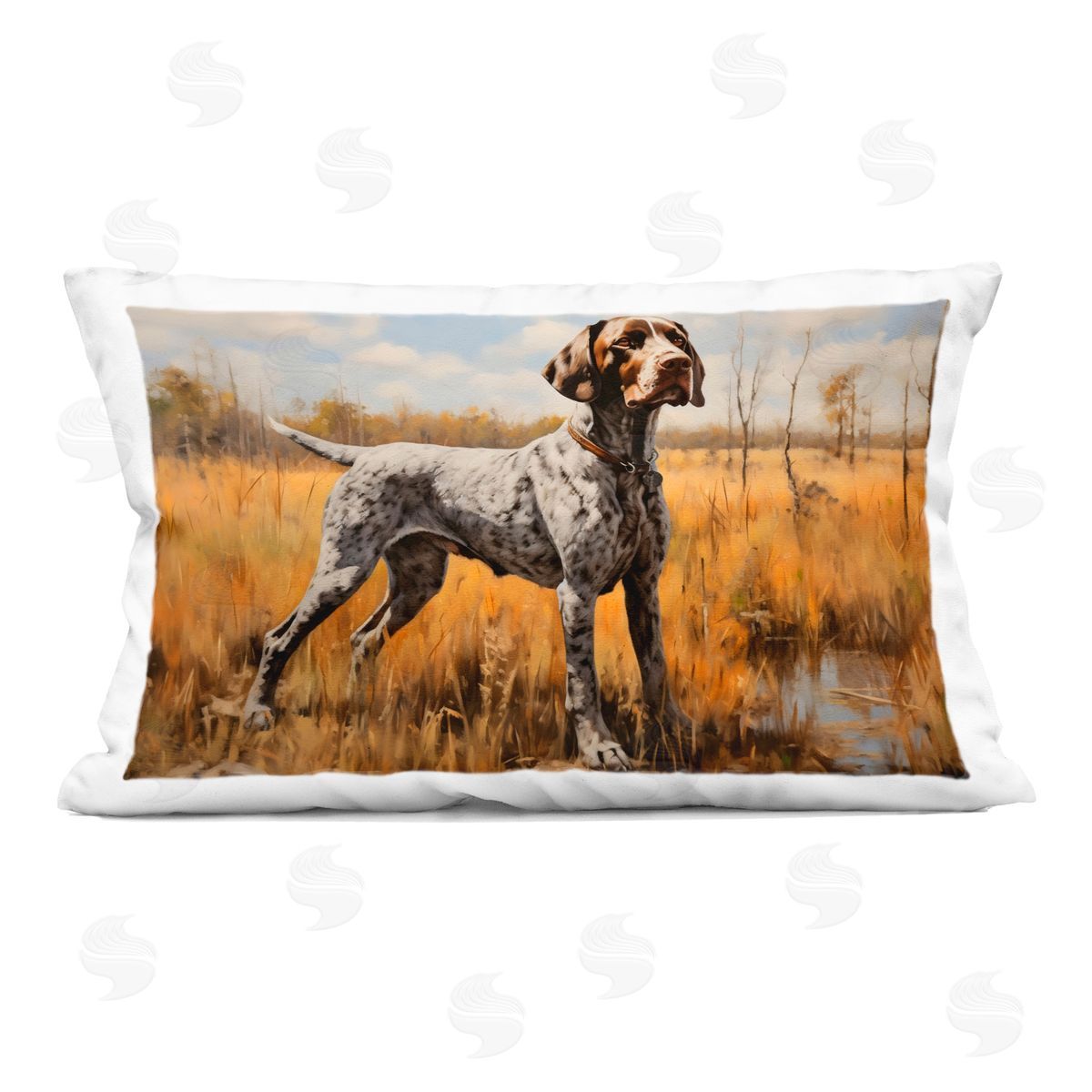 Creative Studio White Spotted Bird Dog Indoor Printed Pillow
