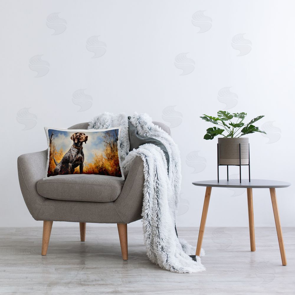 Creative Studio Brown Bird Hunting Dog Indoor Rectangular Pillow on Chair