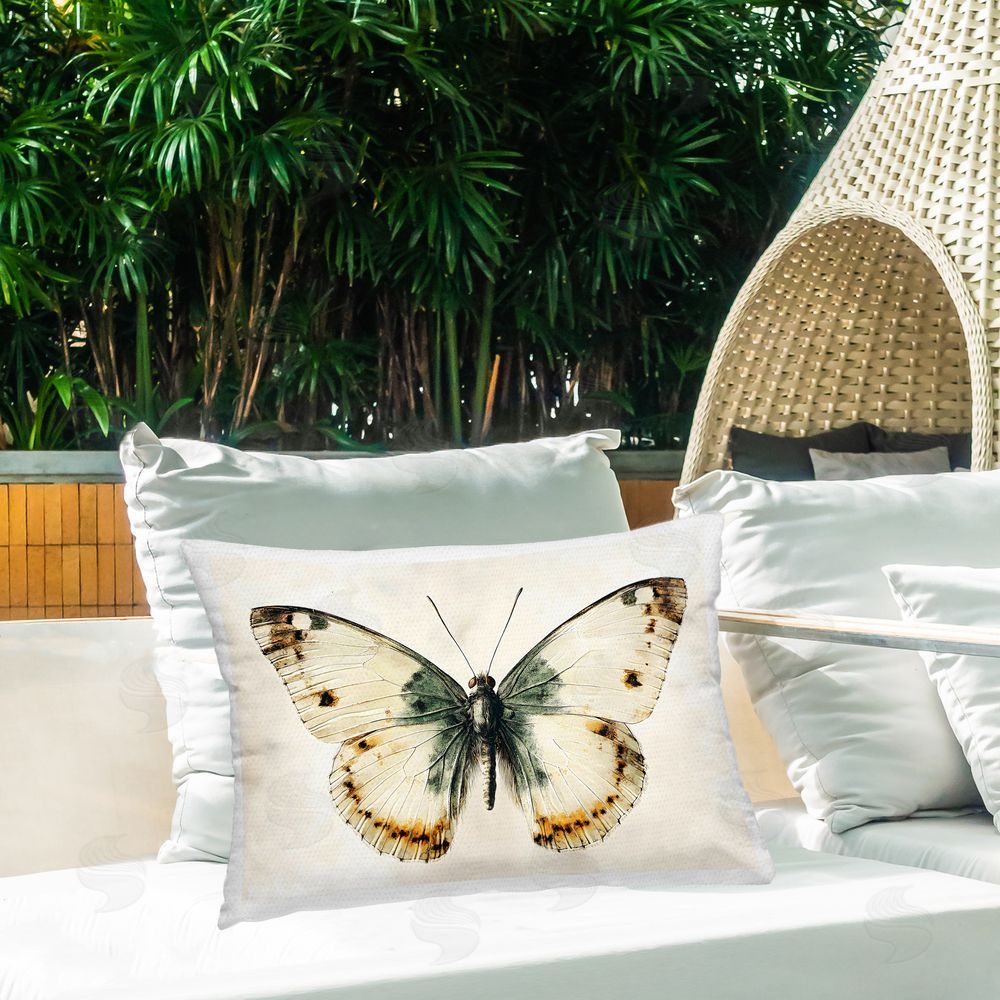 Creative Studio Moth Study Symmetry Outdoor Rectangular Pillow on Patio