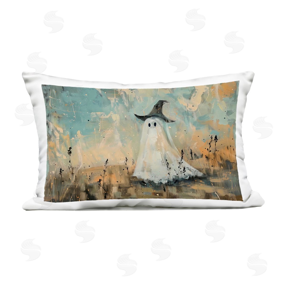Creative Studio Halloween Witch Hat Ghostie Outdoor Printed Pillow