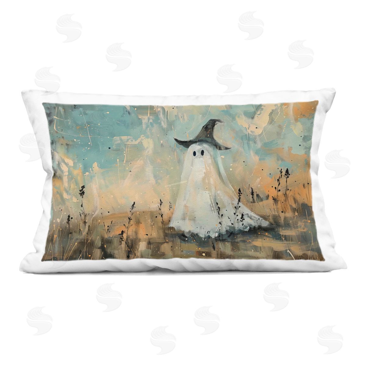 Creative Studio Halloween Witch Hat Ghostie Indoor Printed Pillow Art