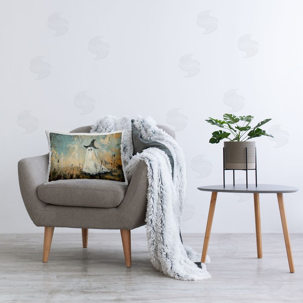 Creative Studio Halloween Witch Hat Ghostie Indoor Rectangular Pillow on Chair