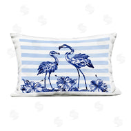 Paul Brent | Indigo Flamingos over Stripes