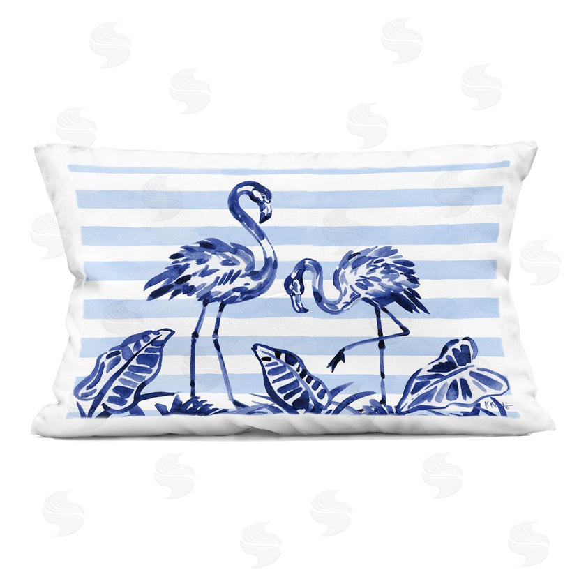 Paul Brent | Indigo Brushstroke Flamingos