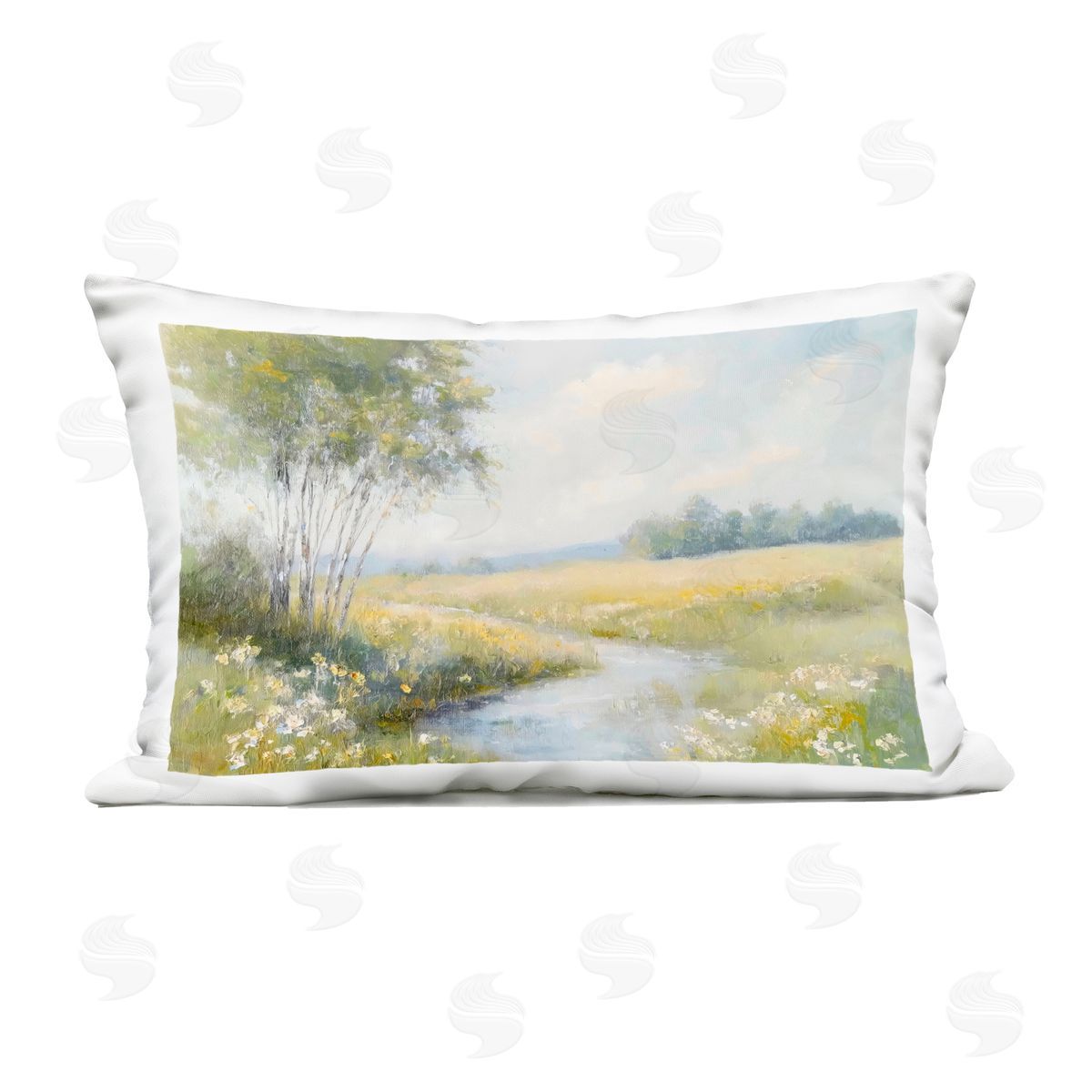 Creative Studio Tranquil River Stream Outdoor Printed Pillow