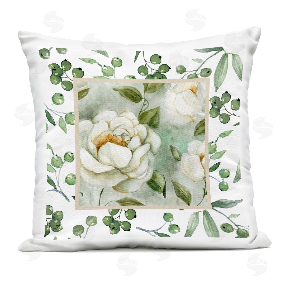 Carol Robinson Botanical Berries & Blooms Outdoor Printed Pillow