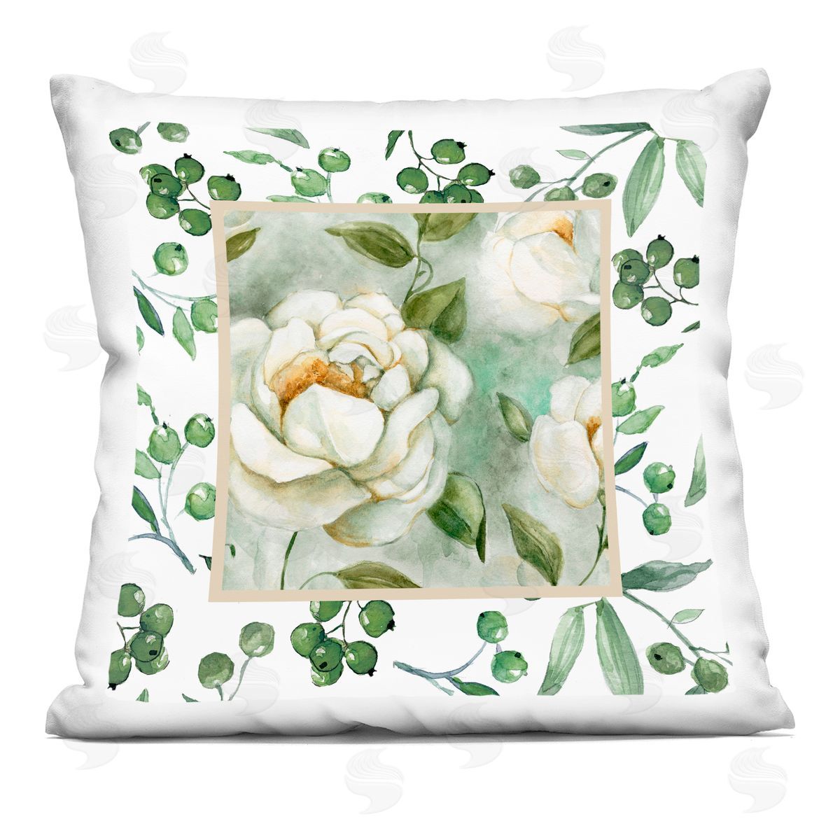 Carol Robinson Botanical Berries & Blooms Indoor Printed Pillow Art