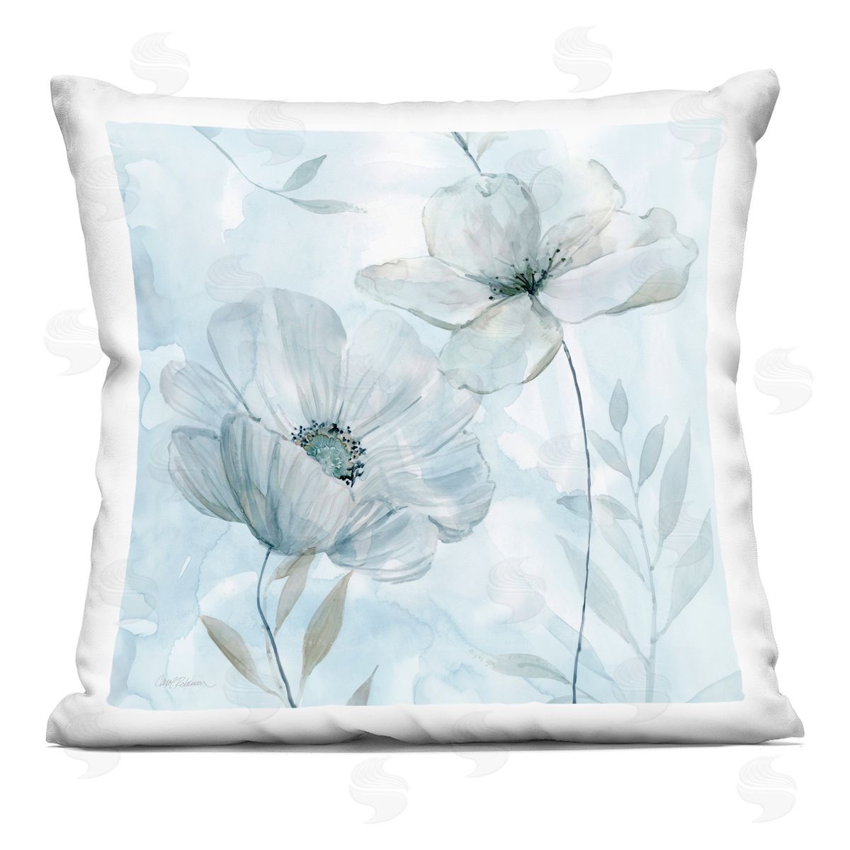 Carol Robinson Subtle Blue Whispers Indoor Printed Pillow