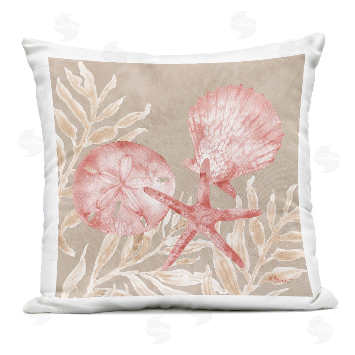 Paul Brent Tampico Shells & Sand Dollar Outdoor Printed Pillow