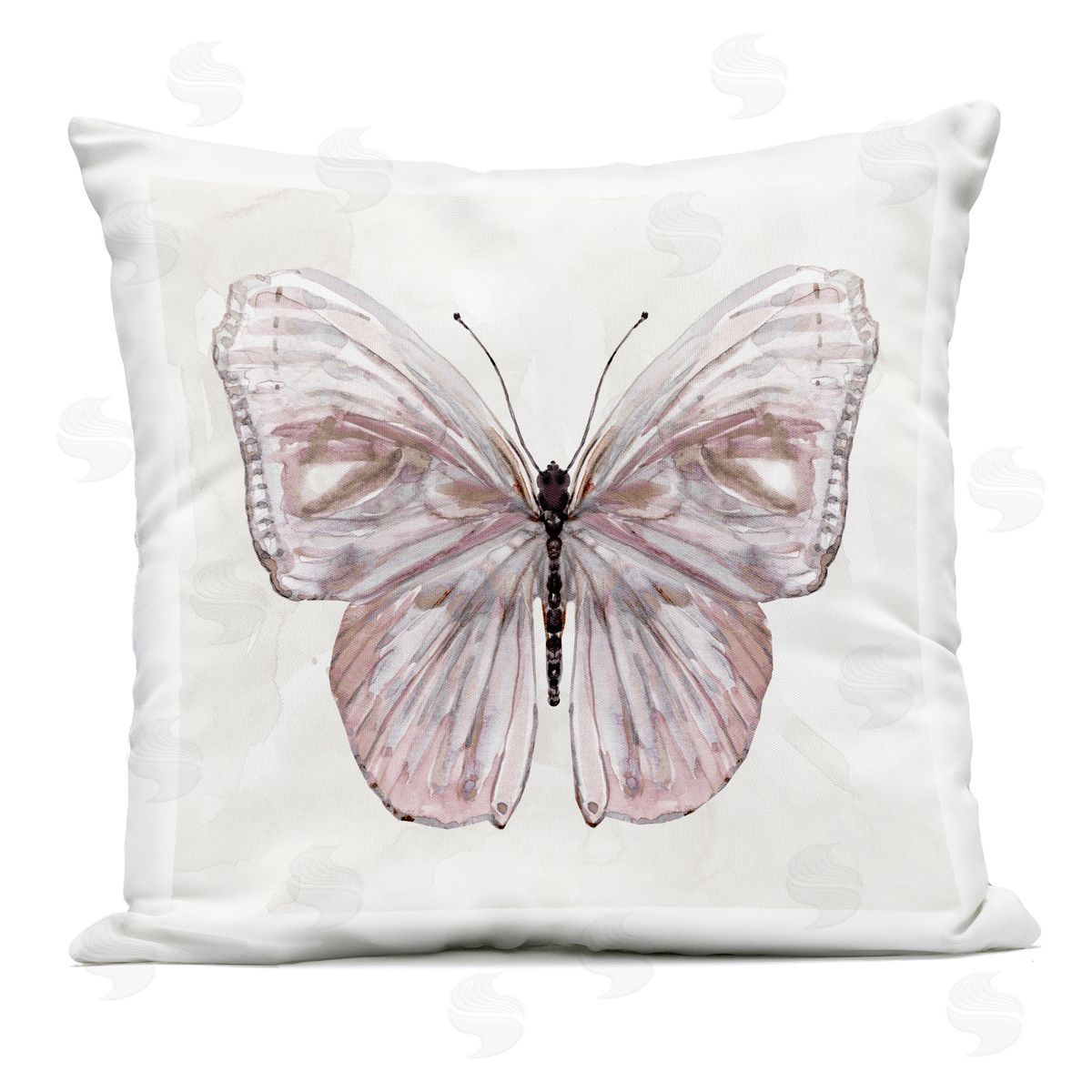 Carol Robinson Peach Blushing Wings Outdoor Printed Pillow