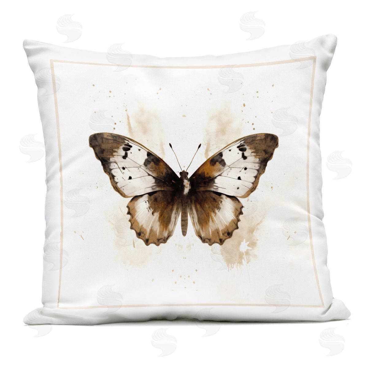 Creative Studio Brown Washed Moth Outdoor Printed Pillow
