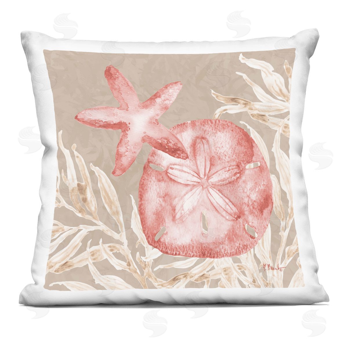 Paul Brent Tampico Starfish and Sand Dollar Indoor Printed Pillow