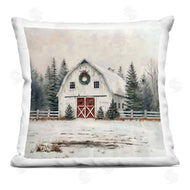 Creative Studio | White Christmas Barn with Wreath
