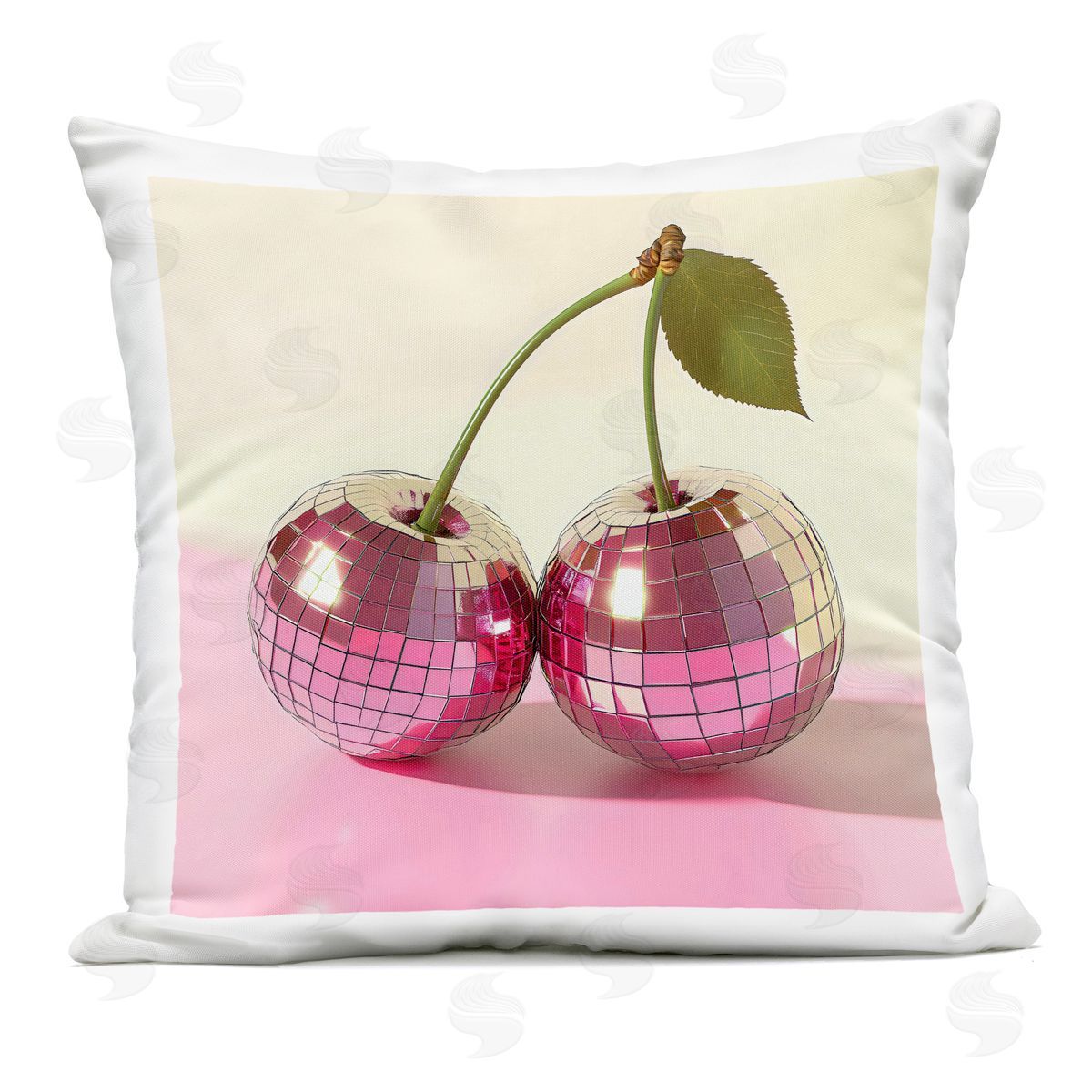Creative Studio Retro Disco Cherries Gleam Outdoor Printed Pillow