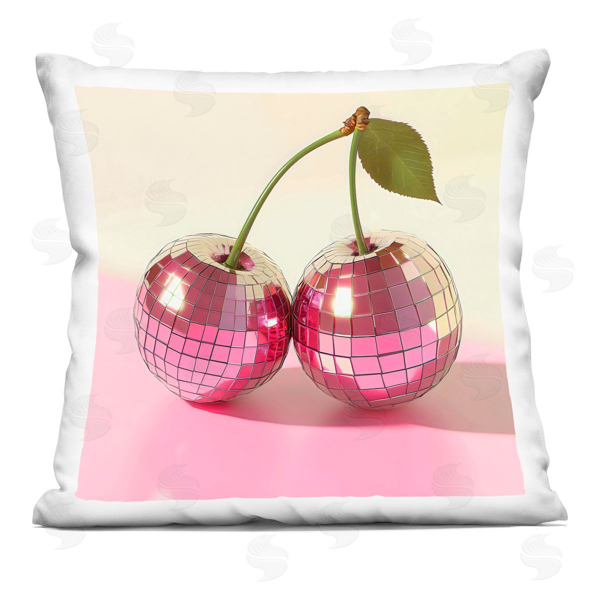 Creative Studio Retro Disco Cherries Gleam Indoor Printed Pillow