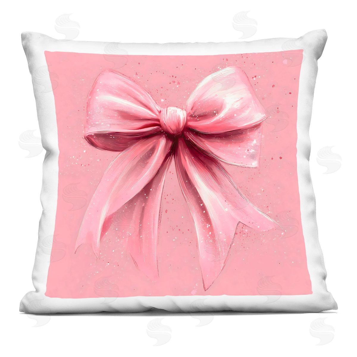 Creative Studio Big Pink Bow with Speckles Indoor Printed Pillow Art