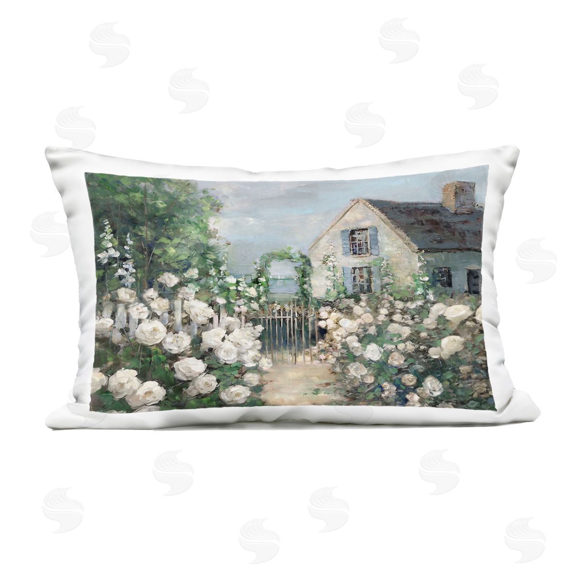 Sally Swatland Cottage at the Coast Outdoor Printed Pillow