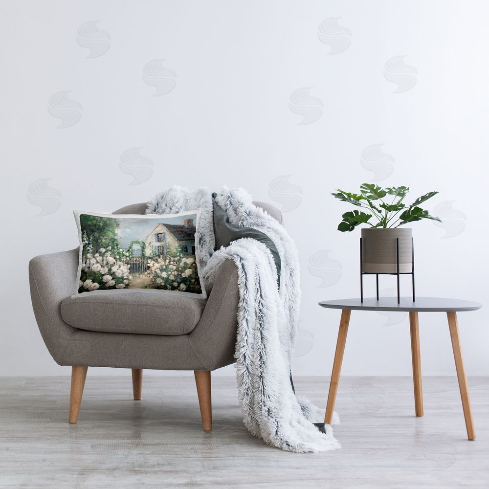 Sally Swatland Cottage at the Coast Indoor Rectangular Pillow on Chair