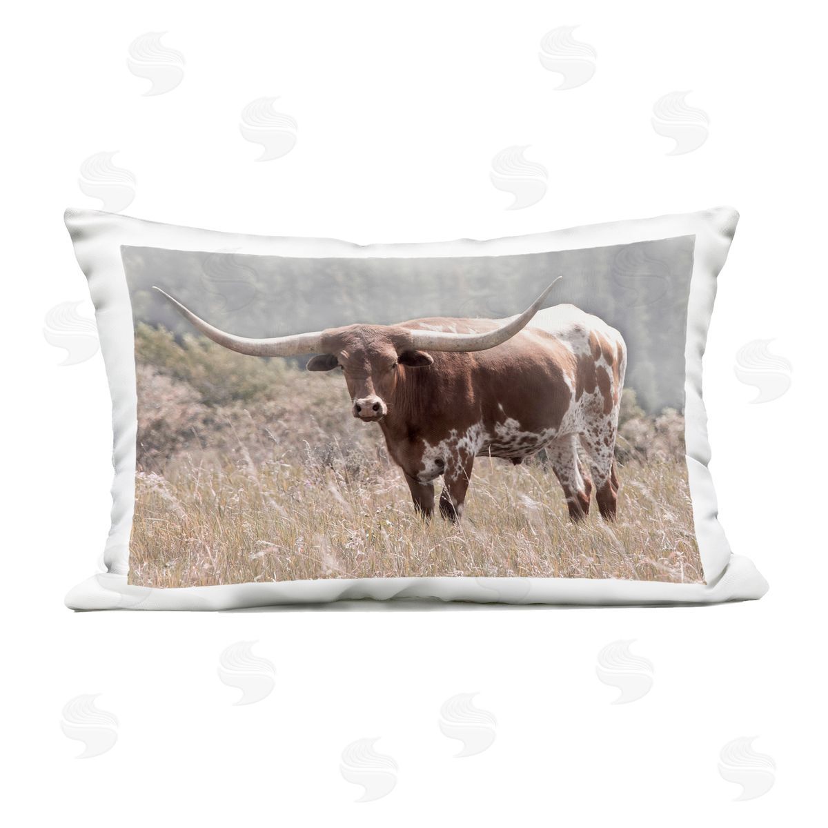 Carol Robinson Texas Longhorn Photograph Outdoor Printed Pillow