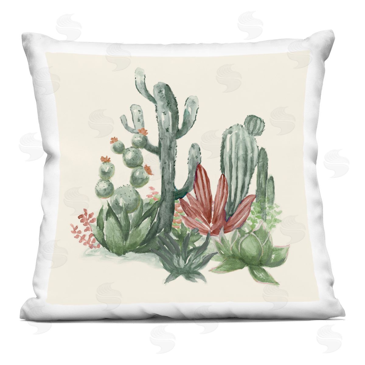 Nan Mojave Green Cacti Indoor Printed Pillow Art