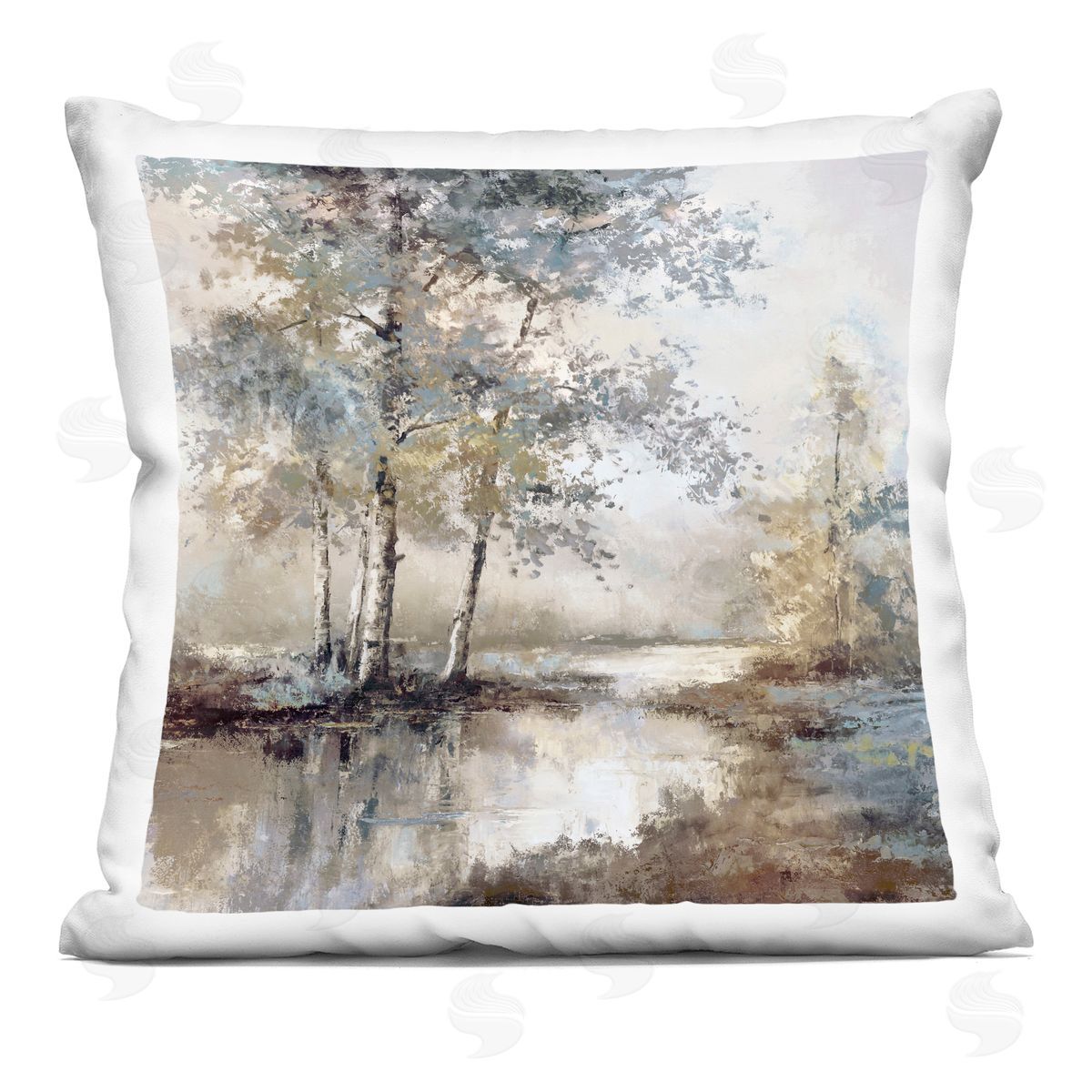 T.C. Chiu Meandering River Landscape Indoor Printed Pillow Art