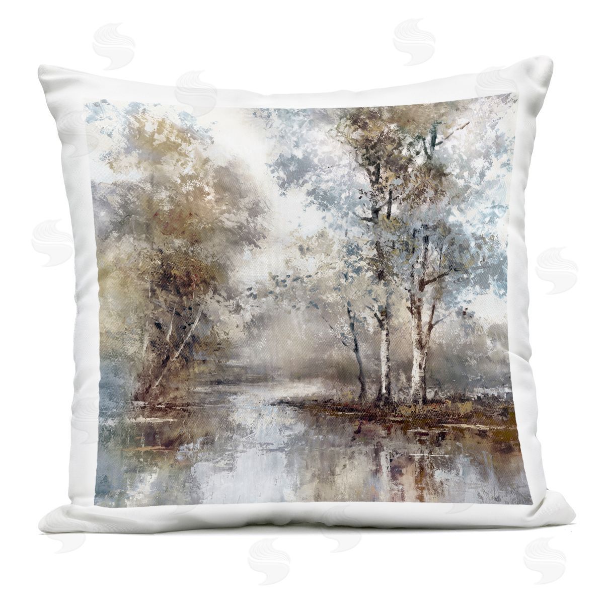 T.C. Chiu Meandering River Scene Outdoor Printed Pillow