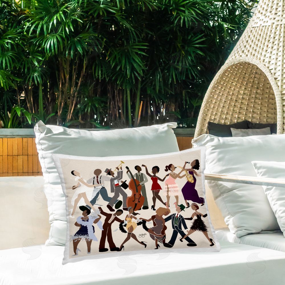 Sierra Siler Rhythm Jazz Dancers Outdoor Rectangular Pillow on Patio