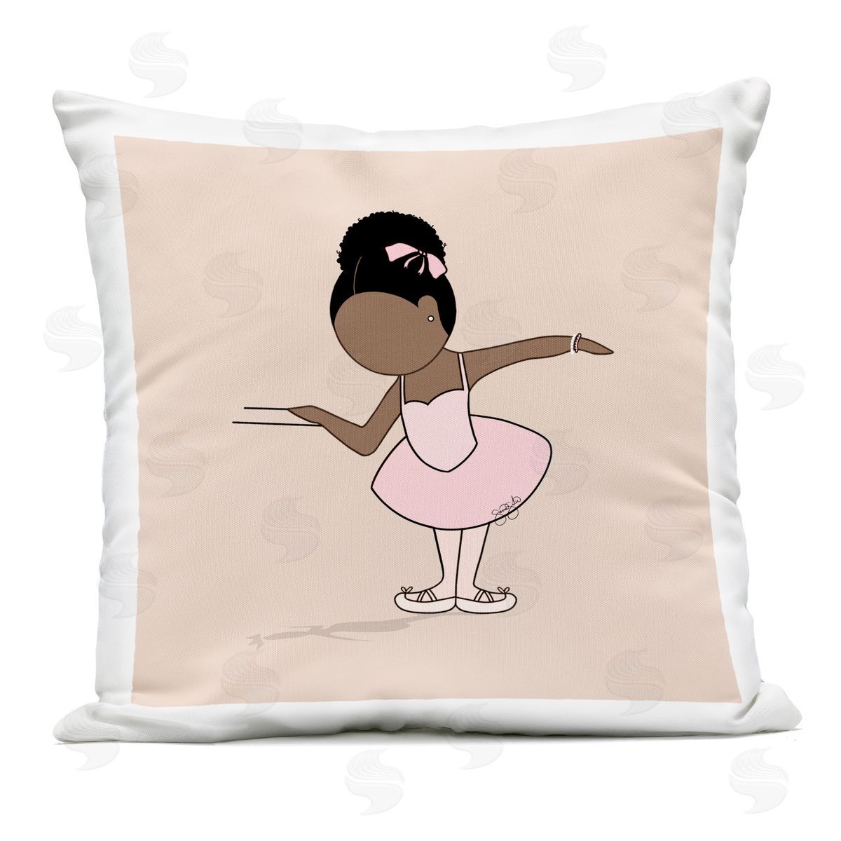 Sierra Siler Graceful Ballerina Portrait Plush Polyester Art Print Pillow