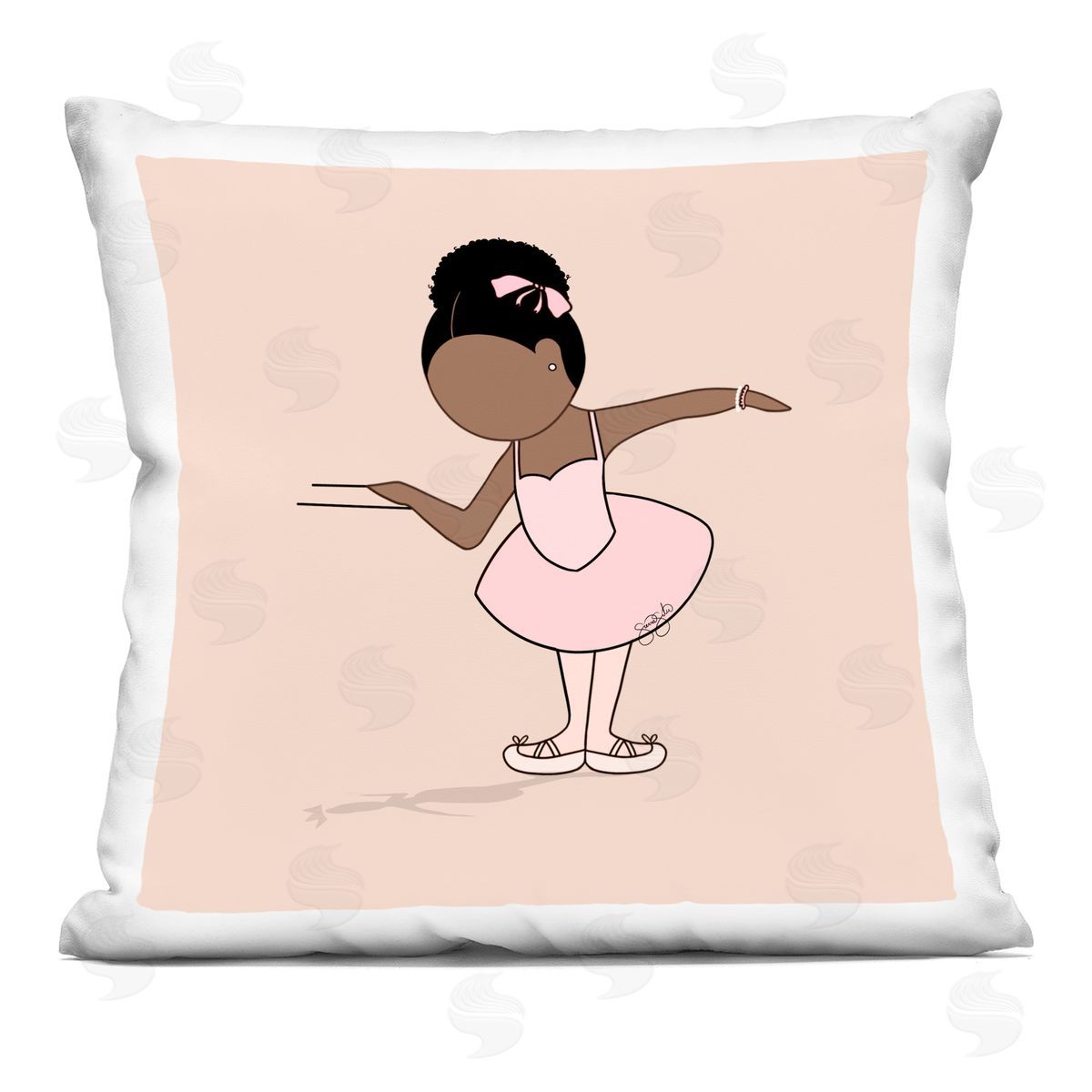 Sierra Siler Graceful Ballerina Portrait Plush Polyester Art Print Pillow