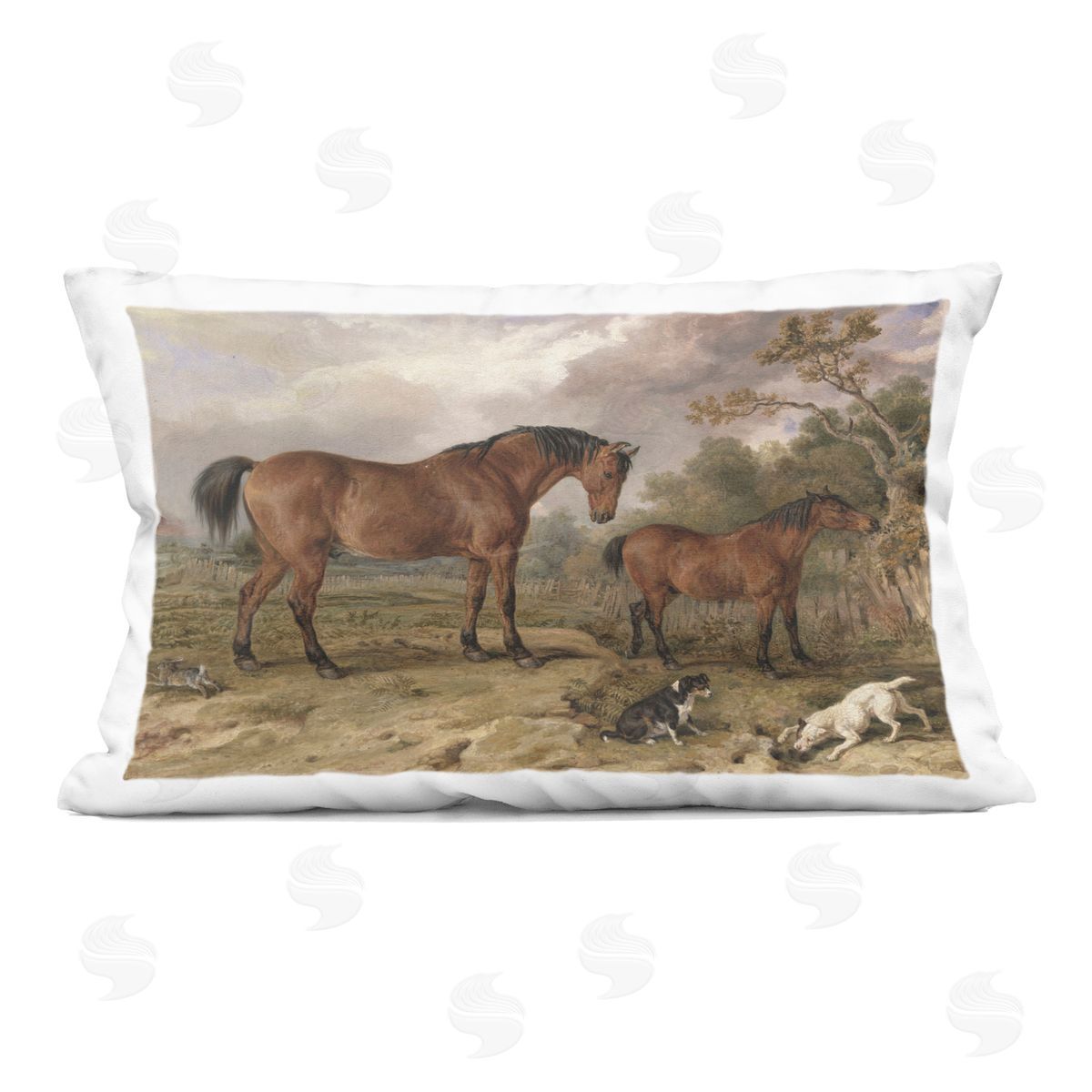 Corinne Haig Wild Dogs & Horses Traditional Indoor Printed Pillow