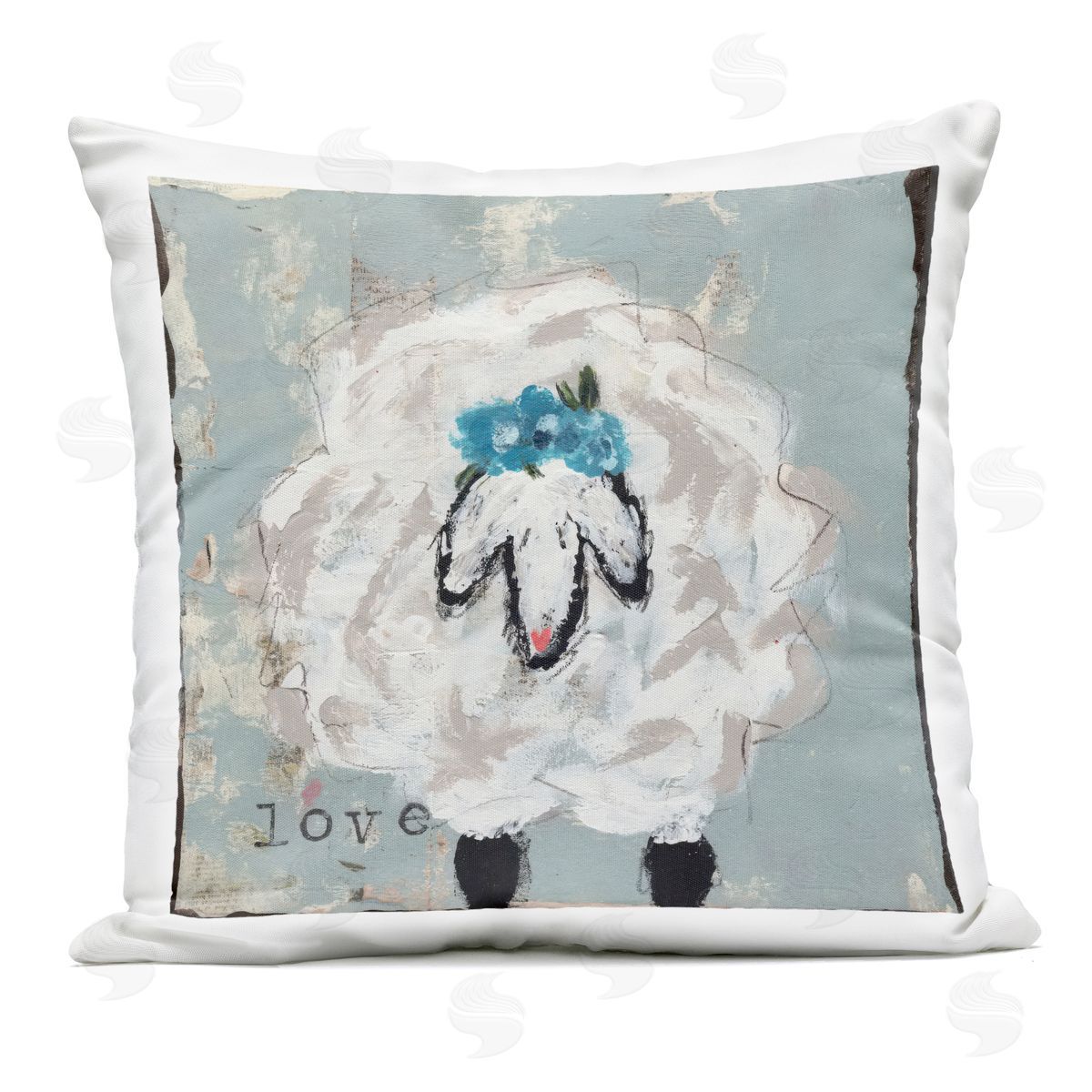 Cassandra Cushman Love Is Kind Sheep Plush Polyester Art Print Pillow