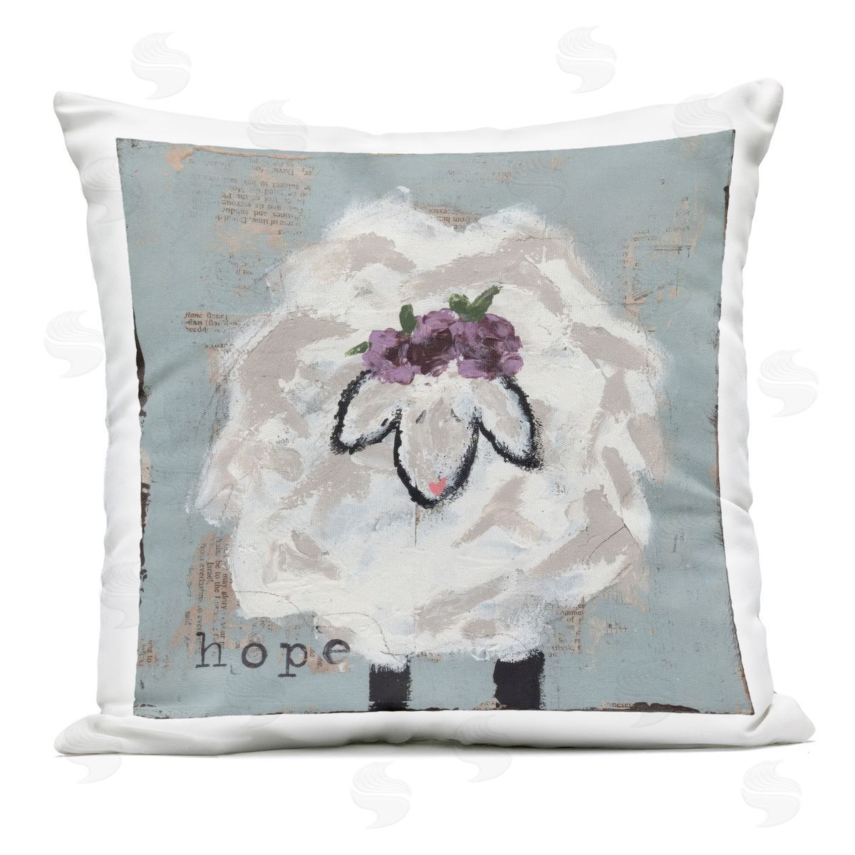 Cassandra Cushman Uplifting Hope Sheep Plush Polyester Art Print Pillow