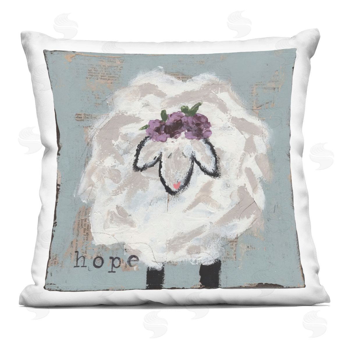 Cassandra Cushman Uplifting Hope Sheep Plush Polyester Art Print Pillow