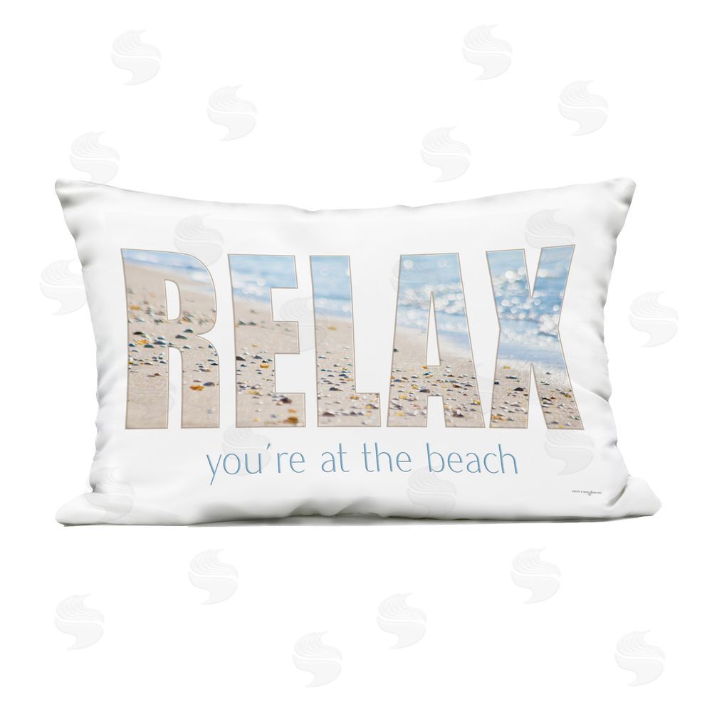 Seven Trees Design Relax You're At The Beach Outdoor Printed Throw Pillow