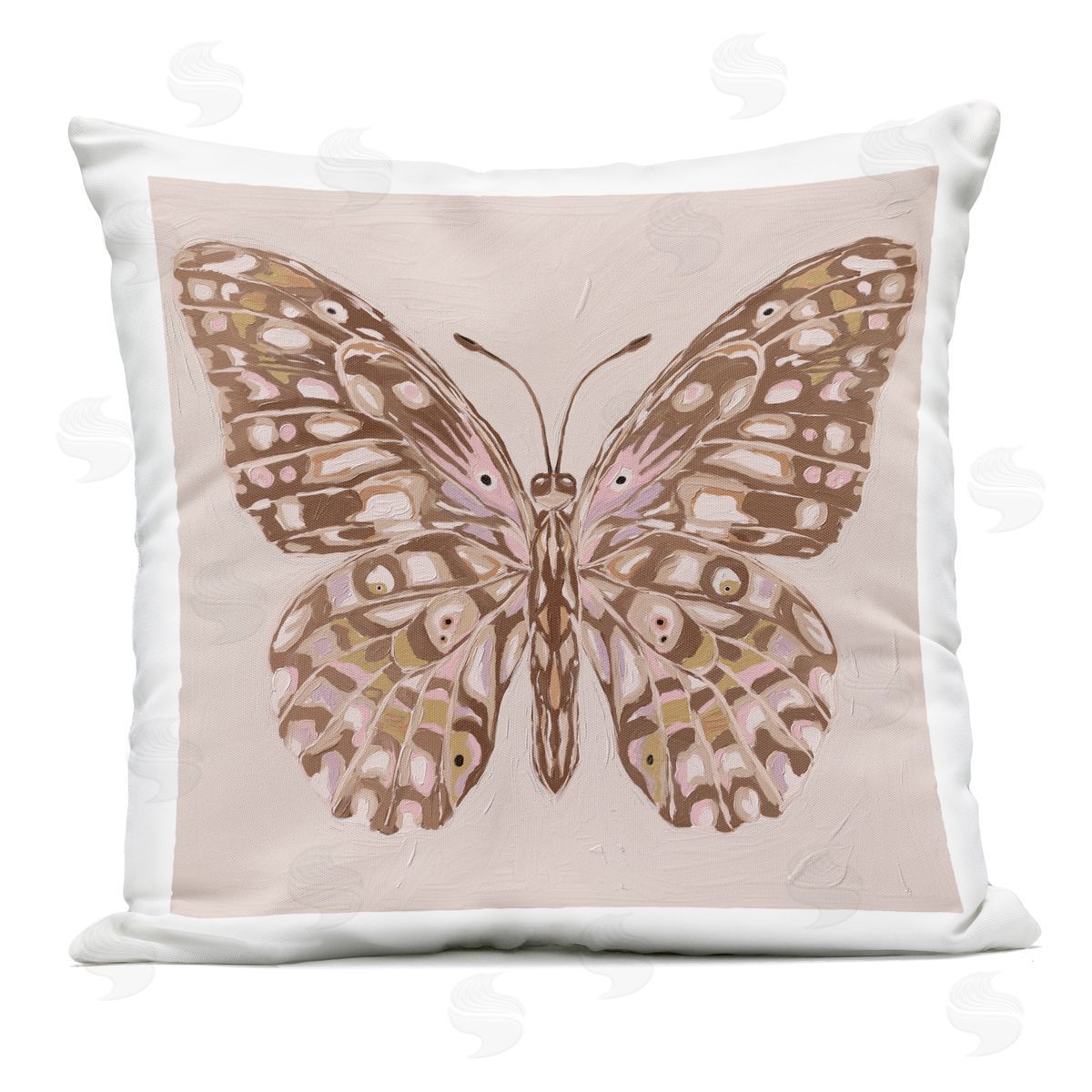 Anna Lischenko Butterfly Wings in Neutral Plush Polyester Art Print Pillow