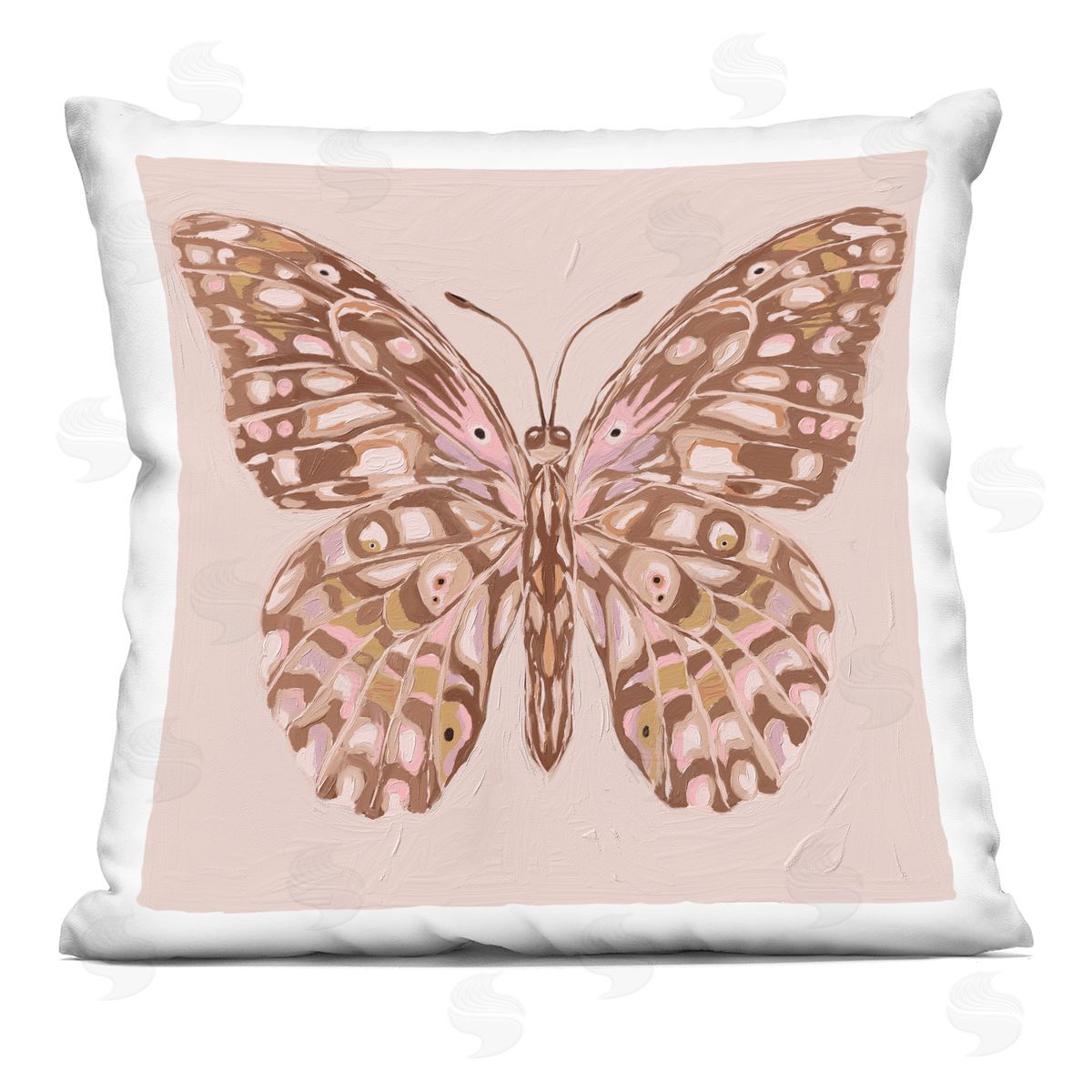 Anna Lischenko Butterfly Wings in Neutral Plush Polyester Art Print Pillow