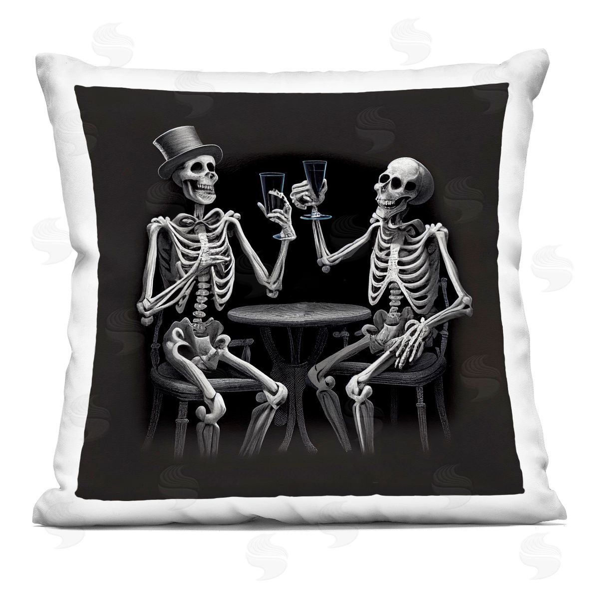 Sasha Spooky Skeletons Cheers Indoor Printed Pillow