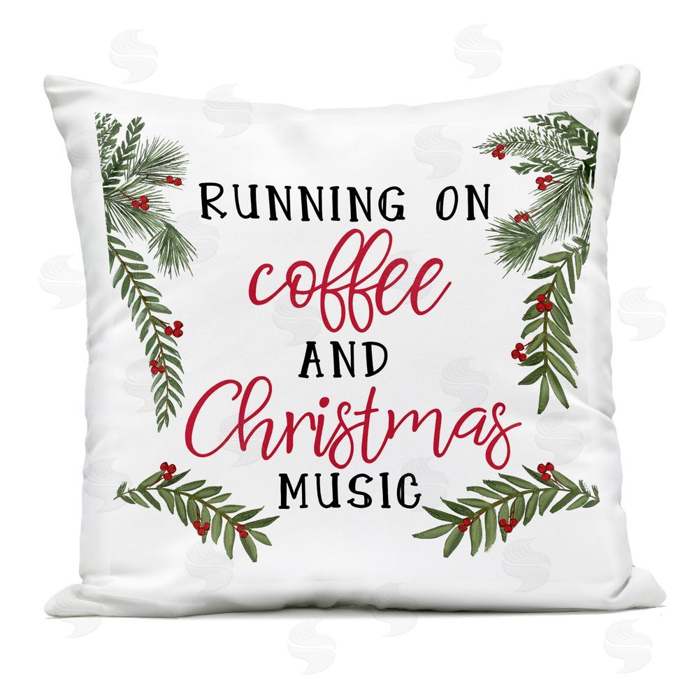 Dogwood Portfolio Coffee & Christmas Music Outdoor Printed Pillow