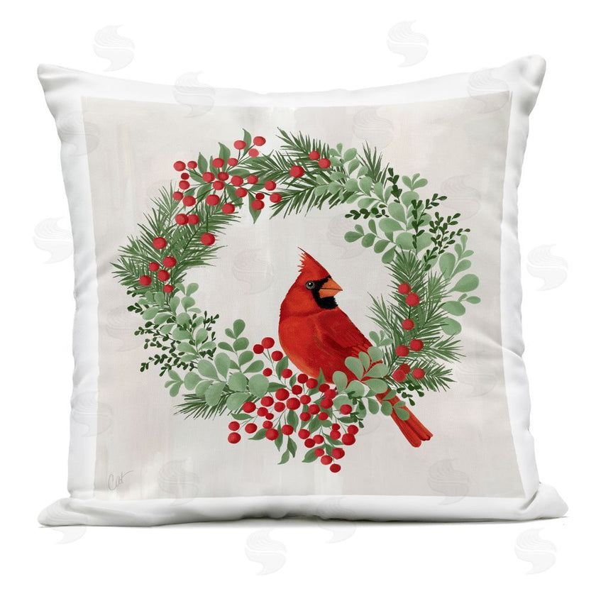 Cat Thurman Designs | Perched Cardinal Festive Wreath