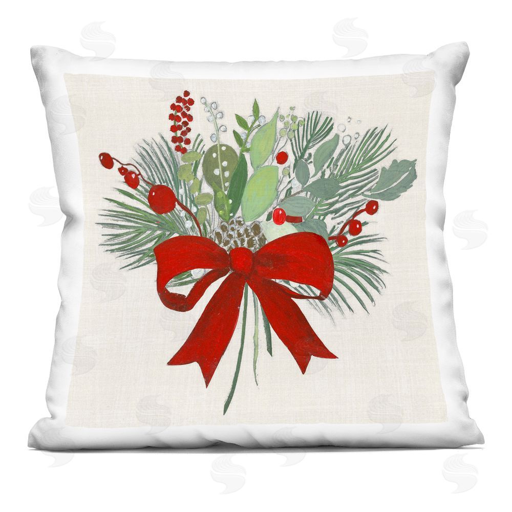 Tava Studios Merry Berry Bow Indoor Printed Pillow Art