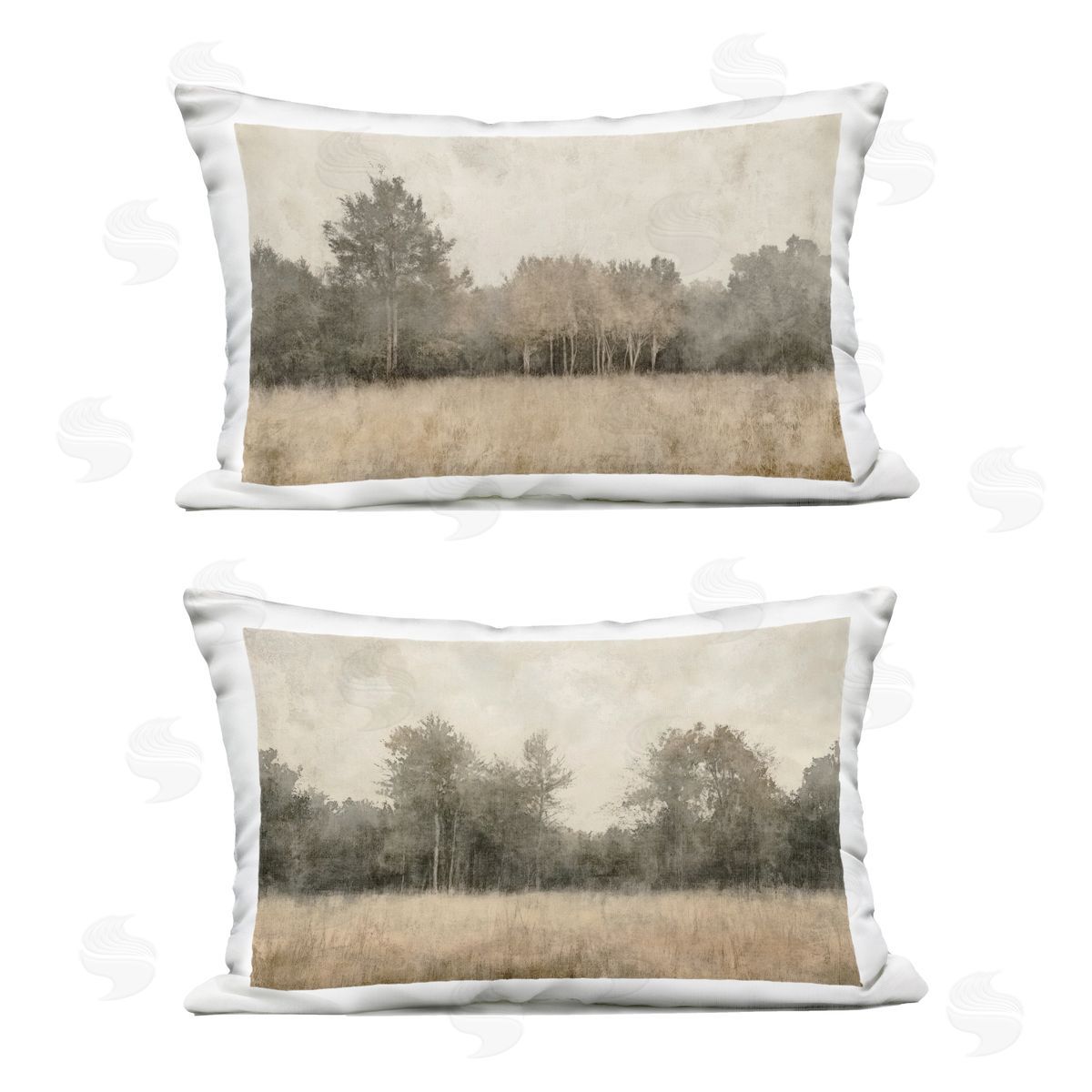 Mona Grace Woodland Watercolor Field Plush Polyester Art Print Pillow