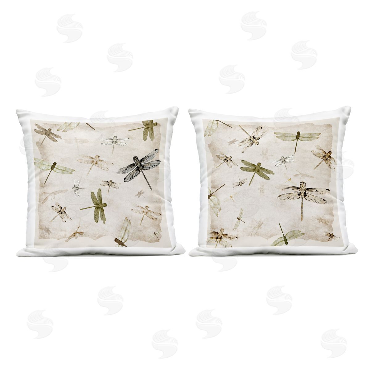 Jacob Q Graceful Dragonflies Illustrations Plush Polyester Art Print Pillow