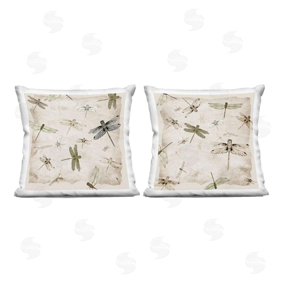Jacob Q Graceful Dragonflies Illustrations Plush Polyester Art Print Pillow