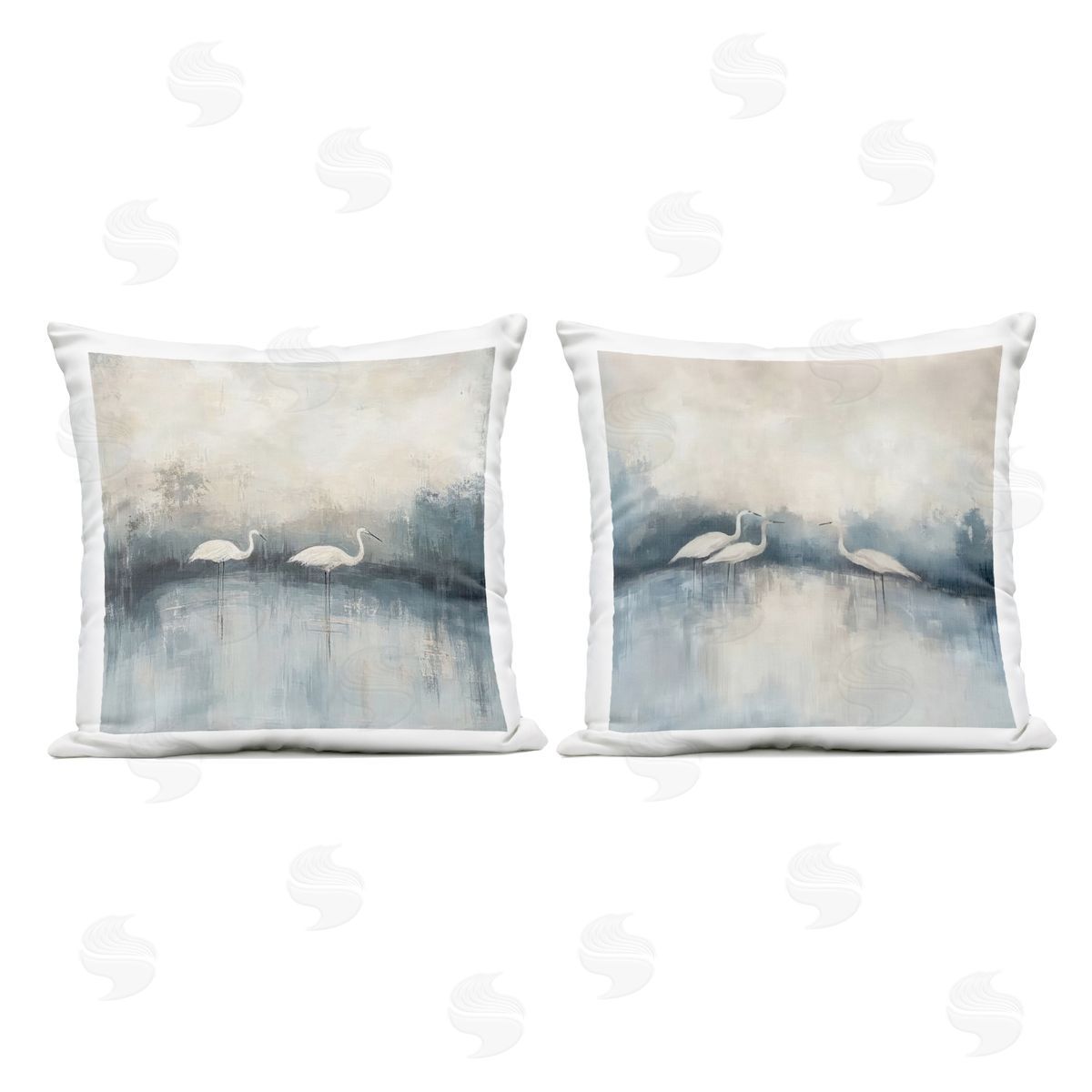 Mona Grace Still Waters And Soft Wings Plush Polyester Art Print Pillow