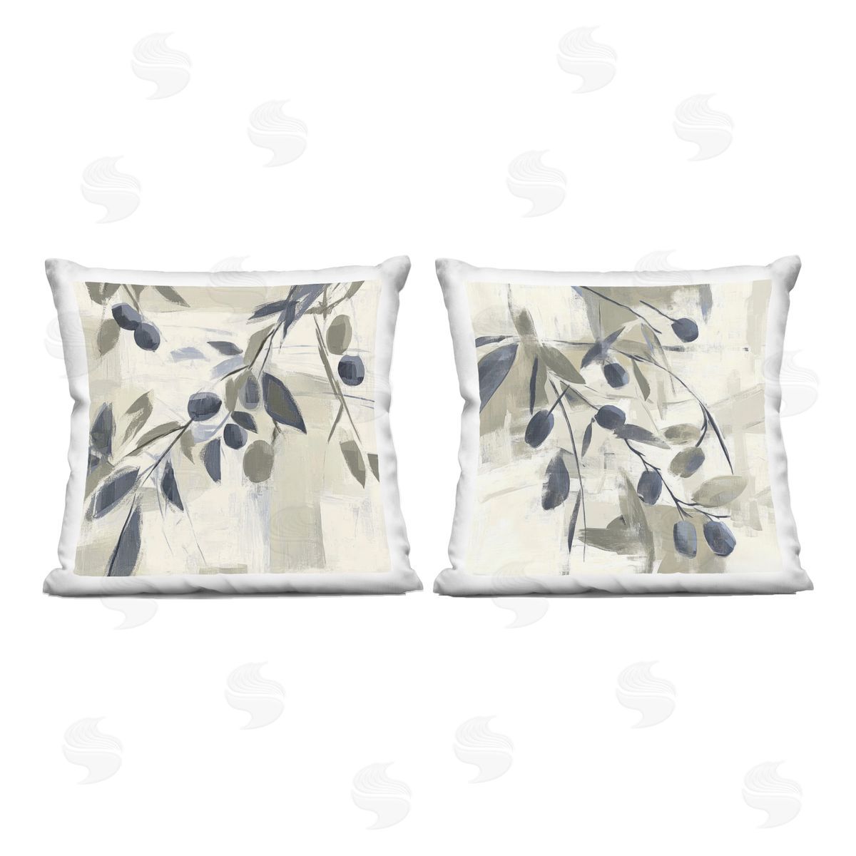 Mona Grace Mediterranean Green Olives Plush Polyester Art Print Pillow